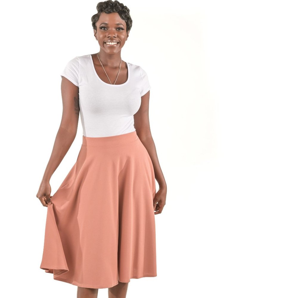 Blush Crepe Skirt
